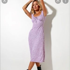 Motel rocks lilac floral midi dress